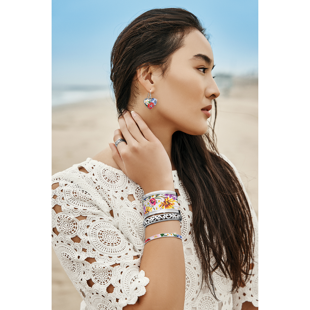 Blossom Hill Slim Bangle by Brighton-Lemons and Limes Boutique