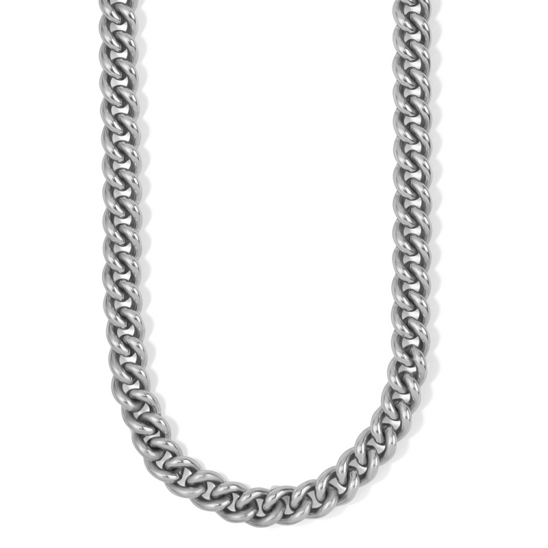 Ferrara Roma Curb Chain Necklace in Silver by Brighton-Lemons and Limes Boutique