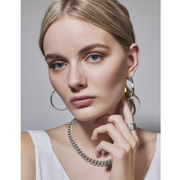 Ferrara Roma Curb Chain Necklace in Silver by Brighton-Lemons and Limes Boutique