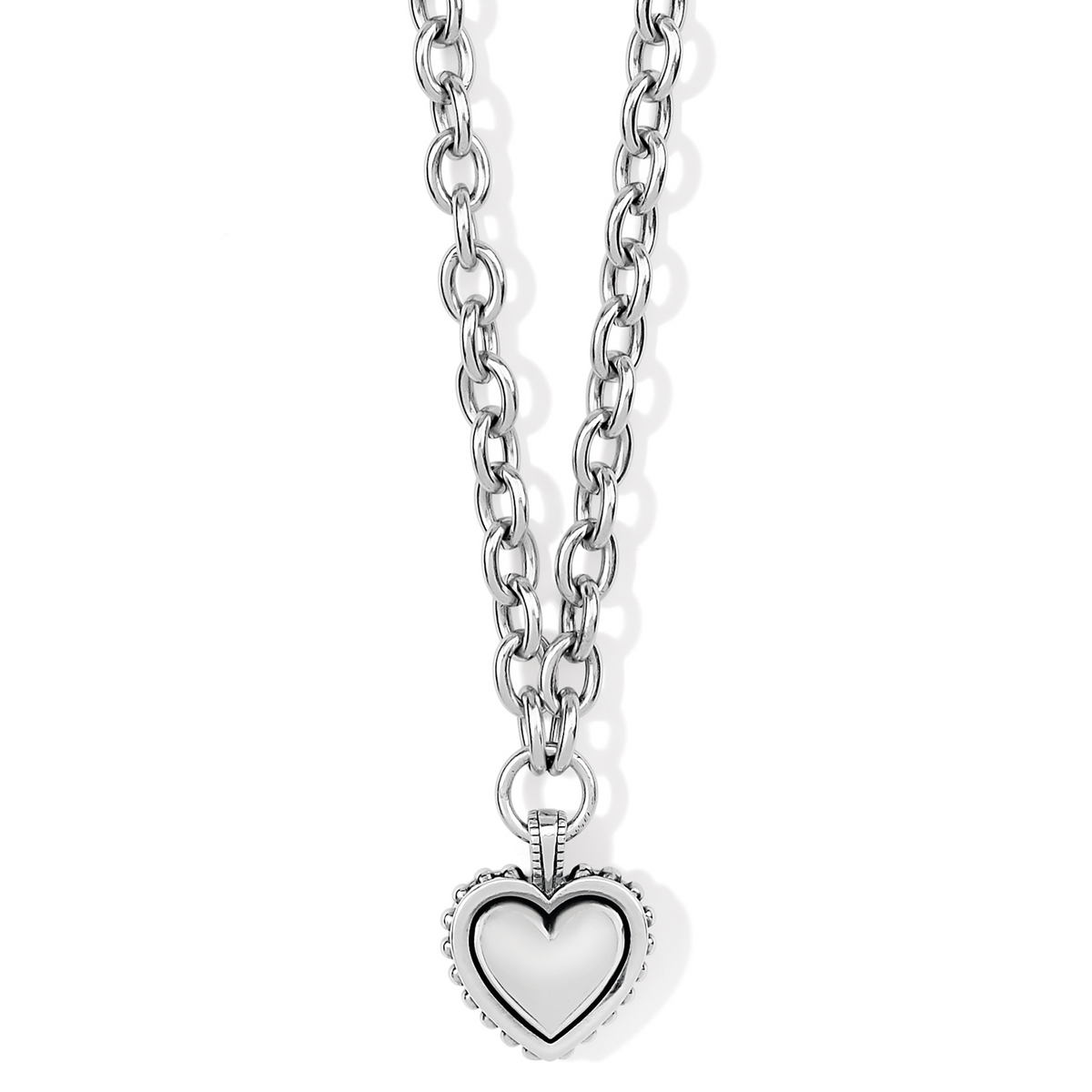 Pretty Tough Bold Heart Necklace in Silver by Brighton--Lemons and Limes Boutique