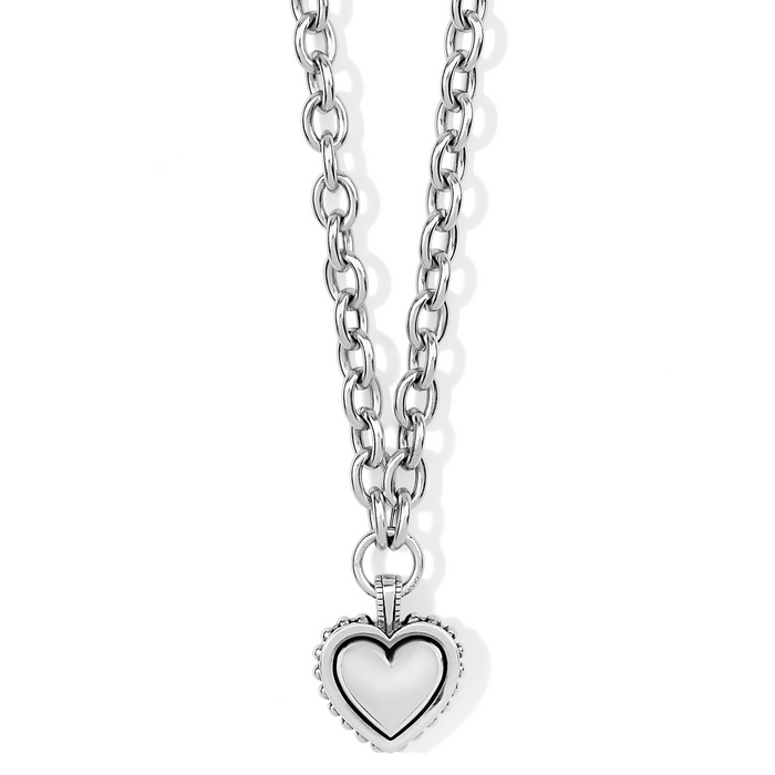 Pretty Tough Bold Heart Necklace in Silver by Brighton--Lemons and Limes Boutique