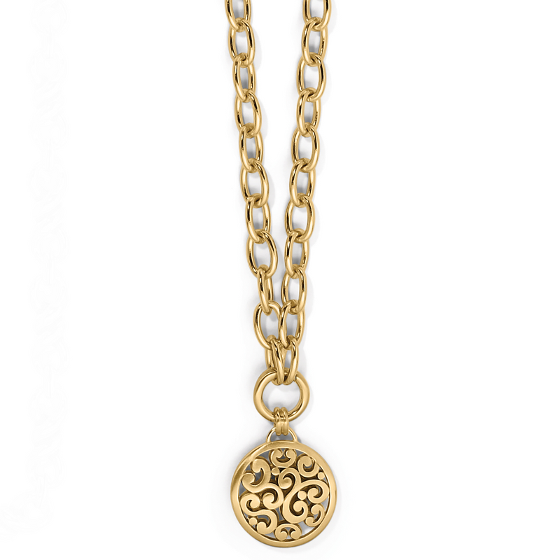 Contempo Medallion Charm Necklace in Gold by Brighton-Jewelry-Lemons and Limes Boutique