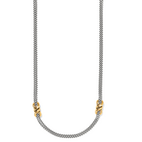 Interlok Twist Two Tone Double Chain Necklace by Brighton-Lemons and Limes Boutique