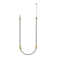 Interlok Twist Two Tone Double Chain Necklace by Brighton-Lemons and Limes Boutique