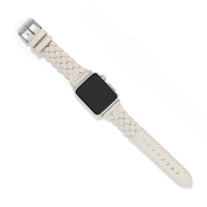 Sutton Braided Leather Watch Band in White--Lemons and Limes Boutique
