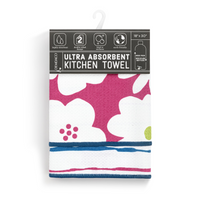 Fuchsia Floral Absorbent 2-Sided Towel-Lemons and Limes Boutique