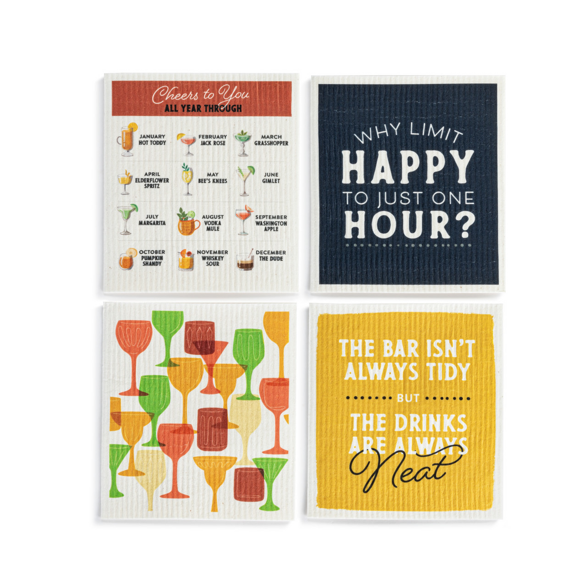 Biodegradable Dish Cloths- Happy Hour--Lemons and Limes Boutique