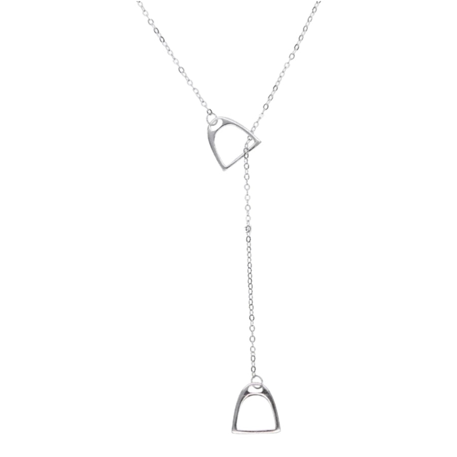 Equipage Sterling Silver English Stirrup Iron Necklace (Silver)-Lemons and Limes Boutique