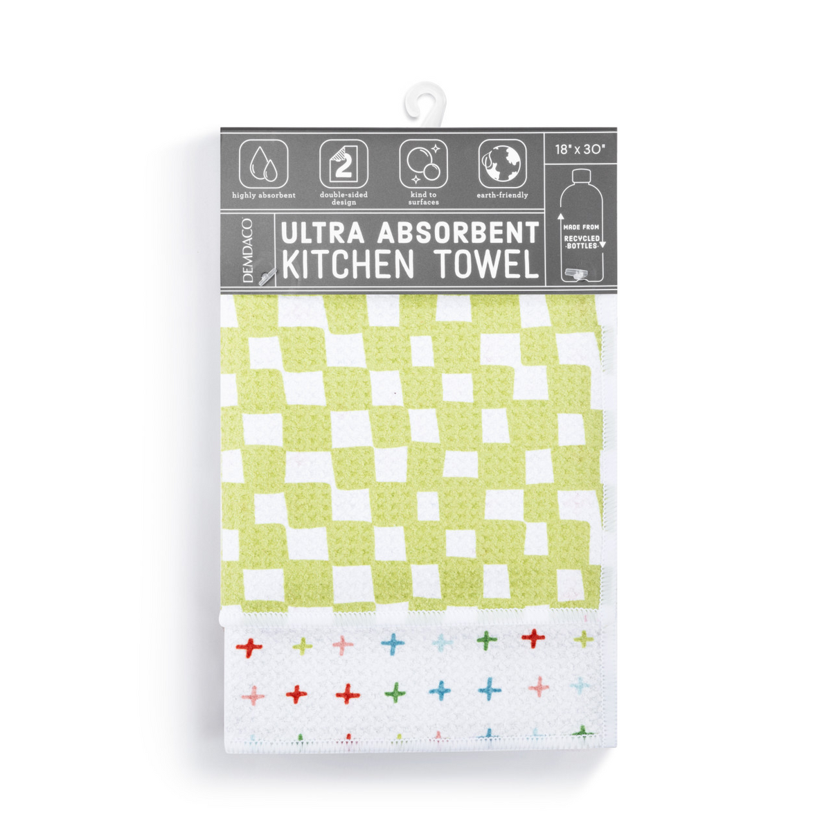 Green Checker Absorbent Reversible Towel-Lemons and Limes Boutique