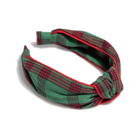 Knotted Plaid Headband in Emberald by Shiraleah-Lemons and Limes Boutique