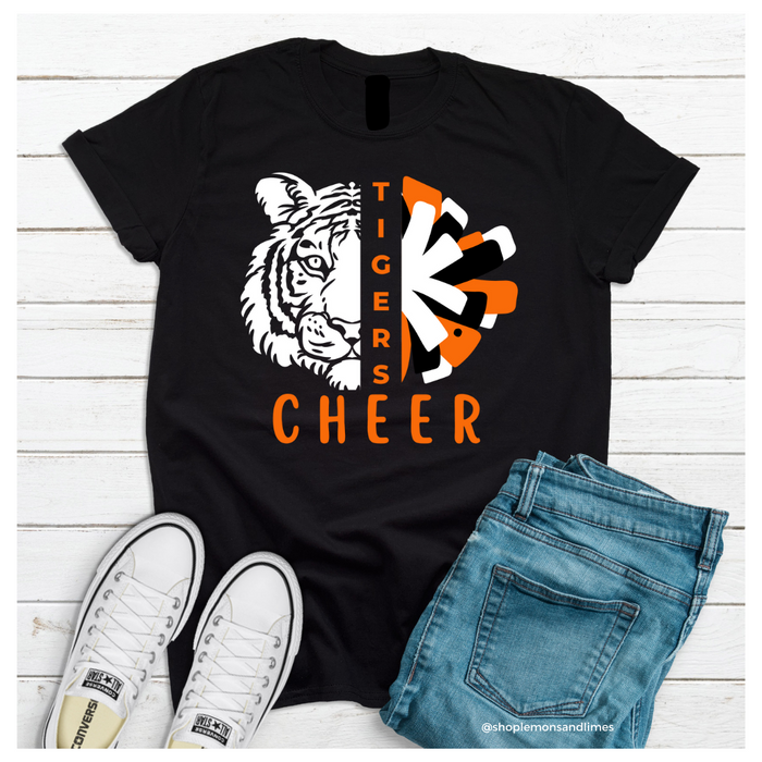 Loveland Tiger Cheer Duo T-Shirt Adult/Youth Sizes--Lemons and Limes Boutique