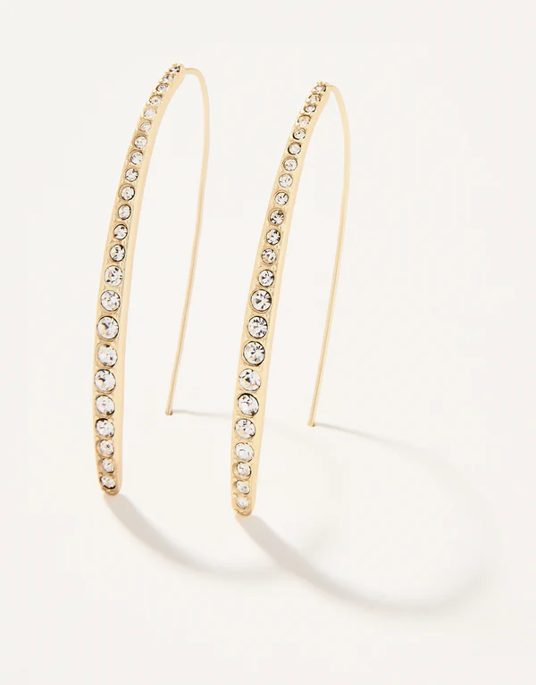 Sparkle Arc Hoop Earrings Large/Crystal Spartina-Lemons and Limes Boutique