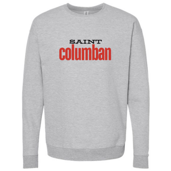 Saint Columban 2 Color Block Crewneck on Athletic Gray--Lemons and Limes Boutique