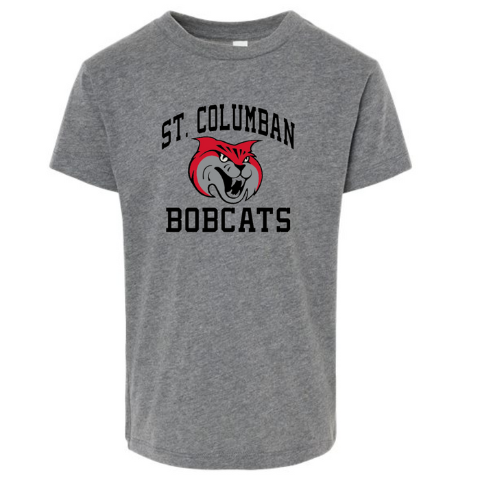 Saint Columban Bobcats T-Shirt on Deep Heather-TODDLER-Graphic Tees-Lemons and Limes Boutique