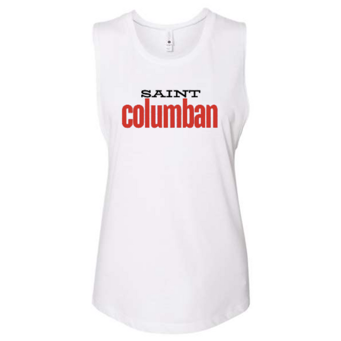 Saint Columban Women's Tank: Youth, Women's and Curvy-White-Women's Small-Lemons and Limes Boutique