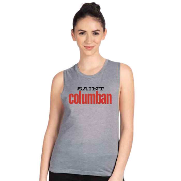 Saint Columban Women's Tank: Youth, Women's and Curvy-Grey-Women's Small-Lemons and Limes Boutique