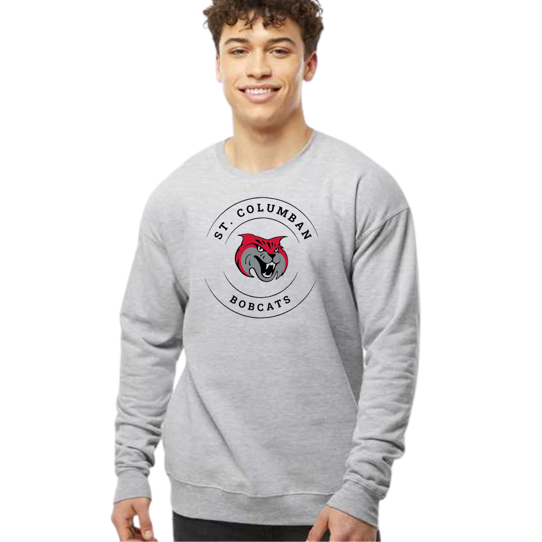 Saint Columban Circle Sweatshirt on Athletic Gray-Lemons and Limes Boutique