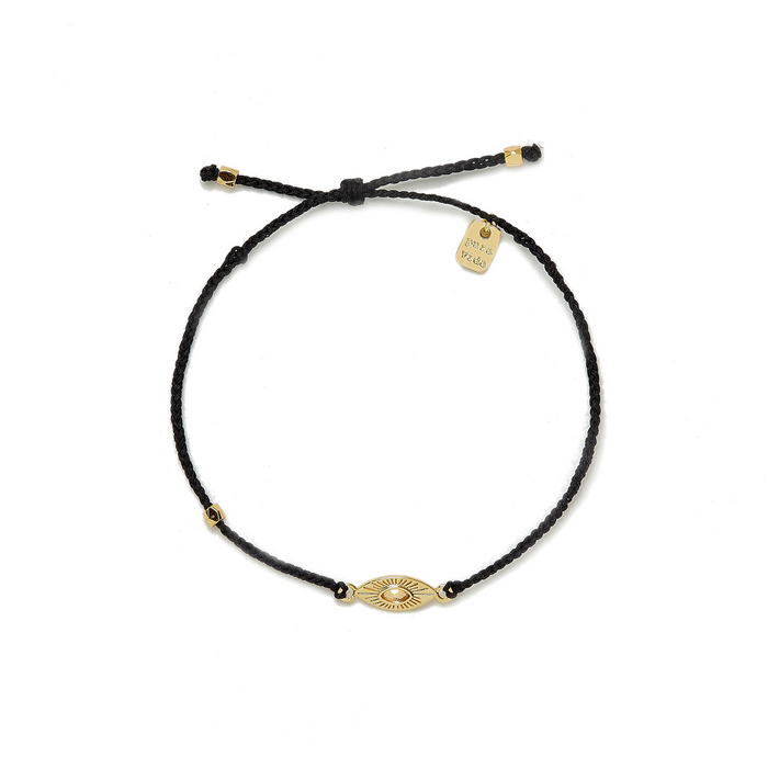 Sunburst Gold Eye Charm Bracelet in Black Pura Vida-Lemons and Limes Boutique
