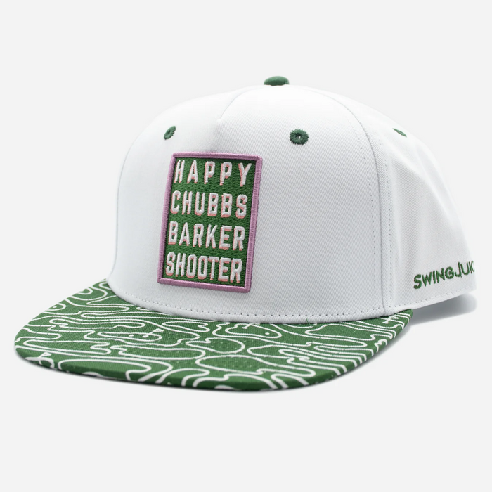 Golf Happy Chubbs Barker Unisex Shooter Hat in White by SwingJuice-Lemons and Limes Boutique
