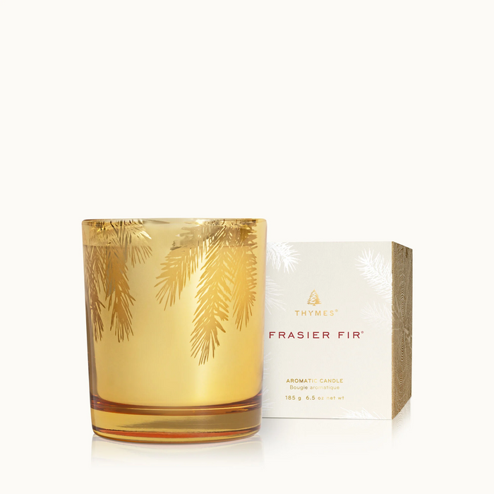 Frasier Fir Gilded Gold Poured Candle by Thymes-Lemons and Limes Boutique