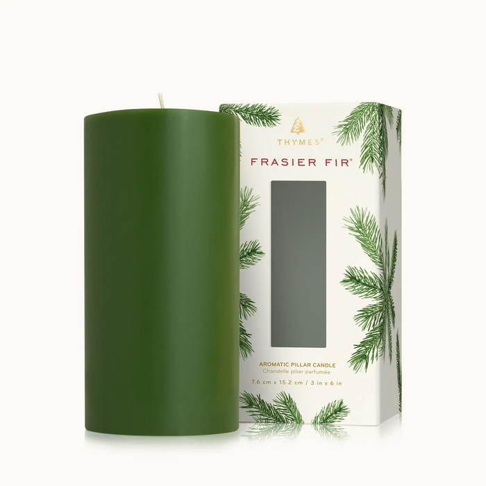 Frasier Fir Pillar Candle, Large 3x6-Lemons and Limes Boutique