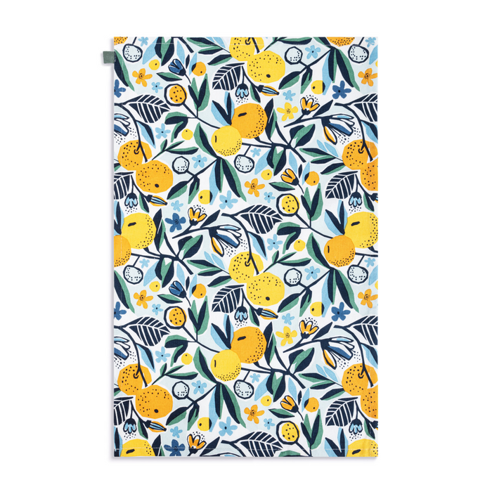 Citrus Blooms Cotton Twill Kitchen Towel-Lemons and Limes Boutique