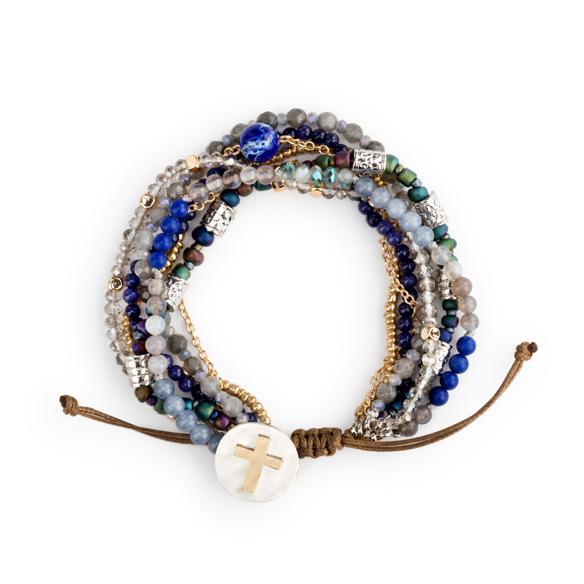 Beaded Prayer Bracelet in Indigo-Lemons and Limes Boutique