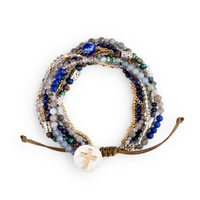 Beaded Prayer Bracelet in Indigo-Lemons and Limes Boutique
