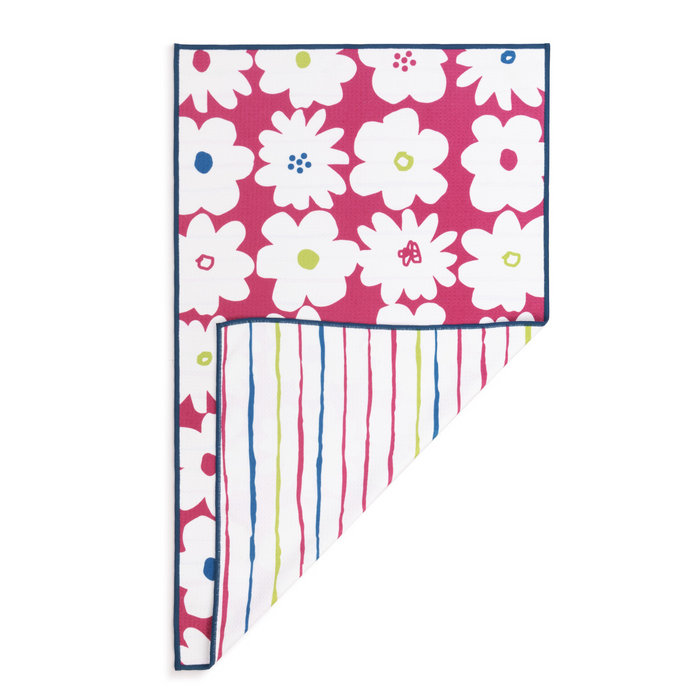 Fuchsia Floral Absorbent 2-Sided Towel-Lemons and Limes Boutique