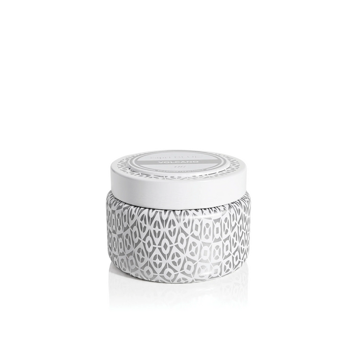 Volcano White Printed Travel Tin Candle-Lemons and Limes Boutique