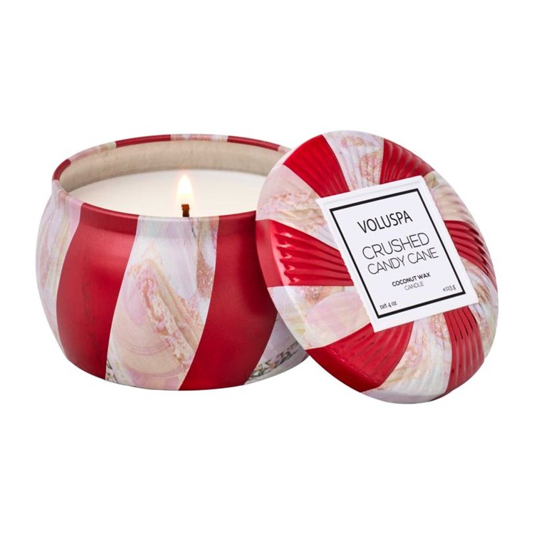Crushed Candy Cane Mini Tin Candle-Lemons and Limes Boutique