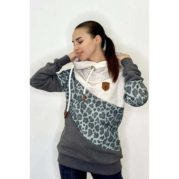 Selene Leo Hoodie in Carbon Mix-Apparel-Lemons and Limes Boutique