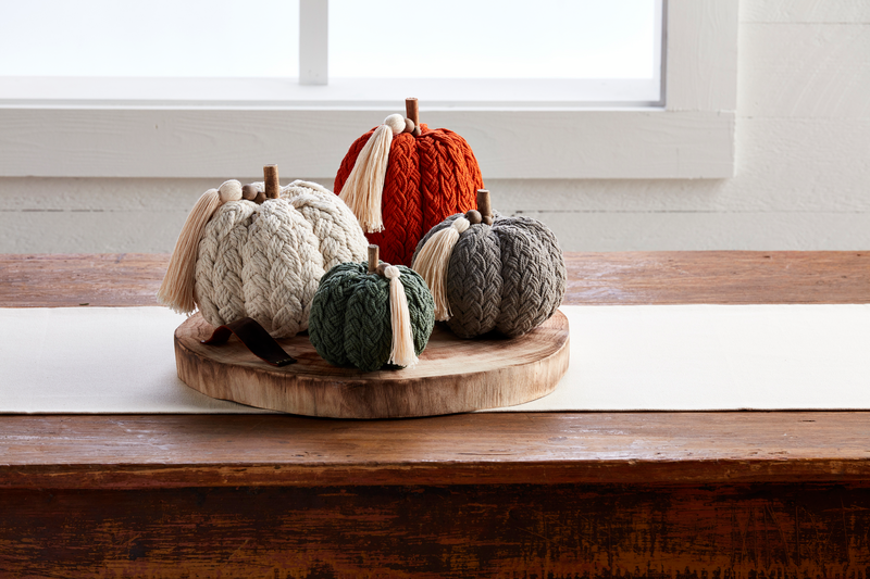 Orange Braided Pumpkin-Shelf & Table Accents-Lemons and Limes Boutique