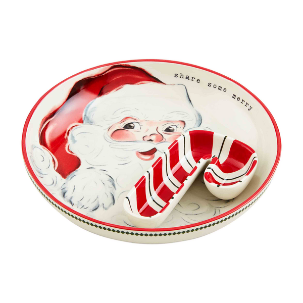 Vintage Santa Chip and Dip Set by Mudpie--Lemons and Limes Boutique