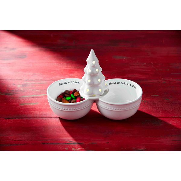 Snack Double Dip Server Bowl by Mudpie--Lemons and Limes Boutique