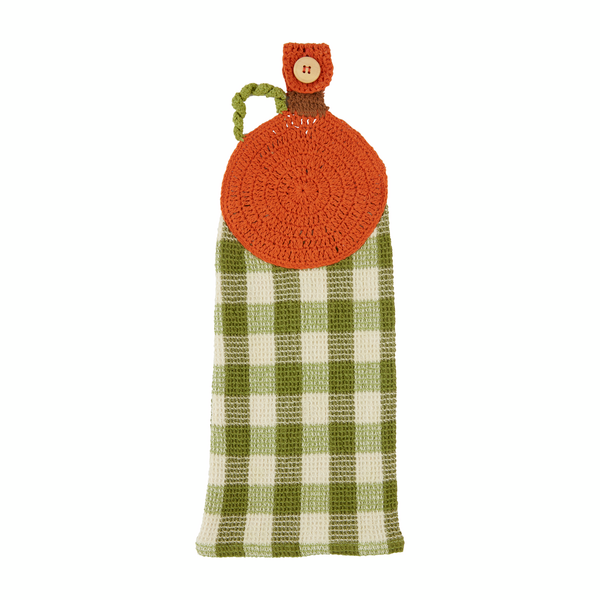 Pumpkin Crochet Hanging Towel by Mudpie--Lemons and Limes Boutique