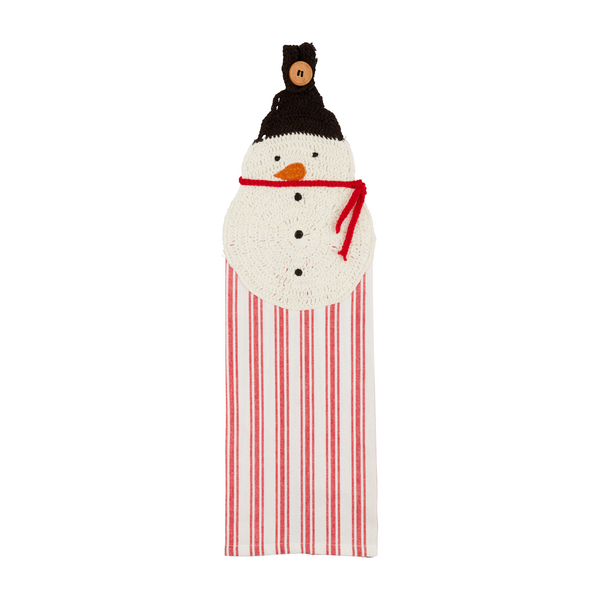 Snowman Christmas Hanging Towel--Lemons and Limes Boutique