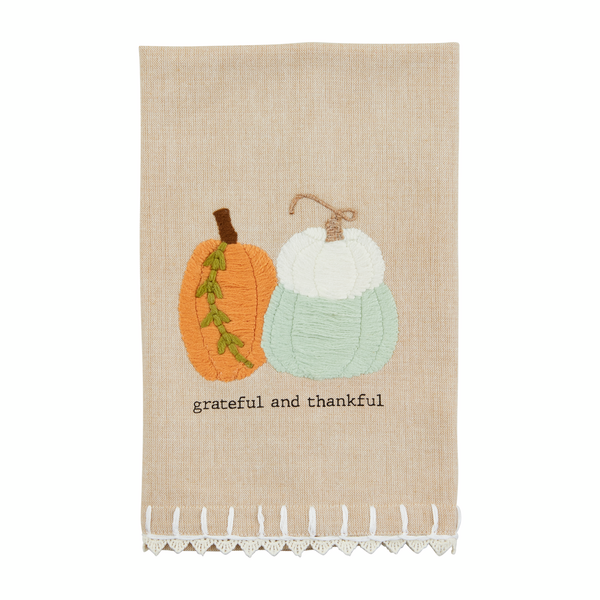 Triple Pumpkin Embroidered Crochet Towel-Lemons and Limes Boutique