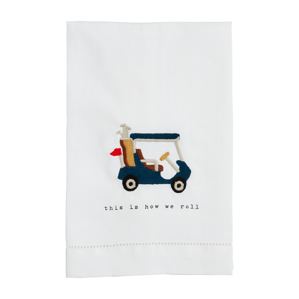 Golf Cart Icon Embroidered Towel by Mudpie--Lemons and Limes Boutique