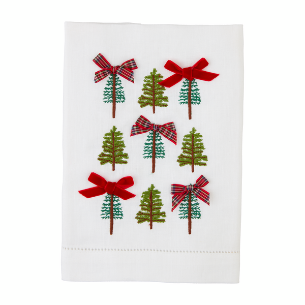 Tree Repeat Embroidered Towel by Mudpie