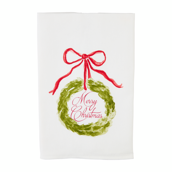 Merry Christmas Topiary Towel by Mudpie--Lemons and Limes Boutique