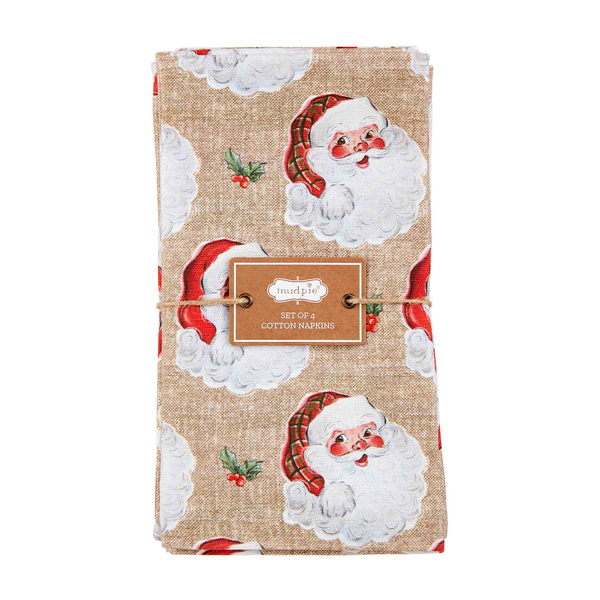 Vintage Santa Napkin Set by Mudpie-Lemons and Limes Boutique