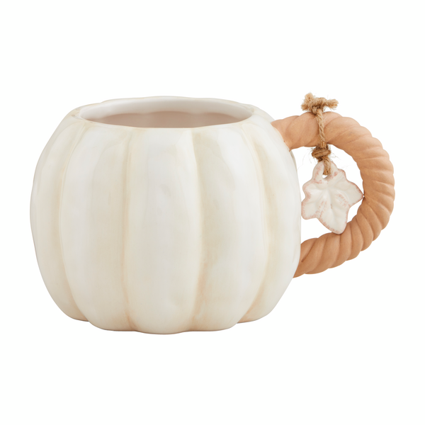 White Twisted Stem Pumpkin Mug-Lemons and Limes Boutique