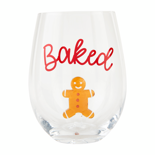 Gingerbread Icon Wine Glass by Mudpie-Lemons and Limes Boutique