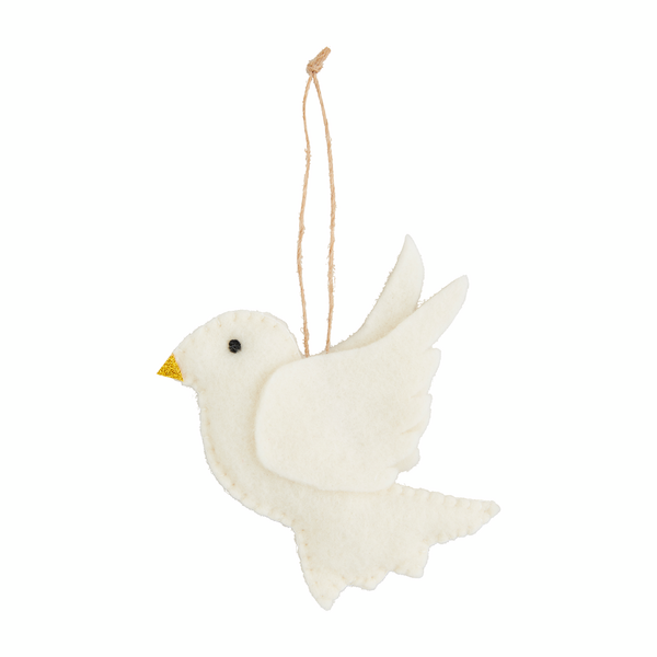 Dove White Felt Ornament-Lemons and Limes Boutique