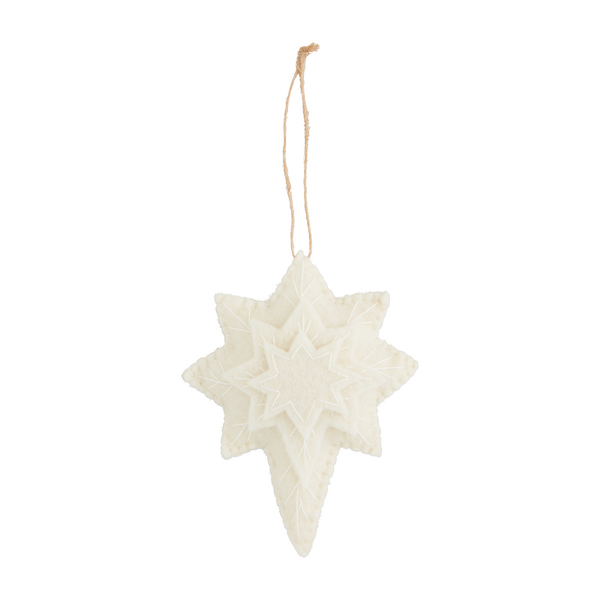 Star White Felt Ornament-Lemons and Limes Boutique