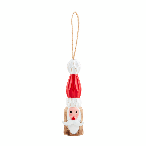 Santa Wood Peg Ornaments by Mudpie--Lemons and Limes Boutique