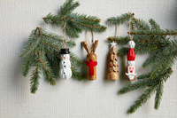 Tree Wood Peg Ornaments by Mudpie--Lemons and Limes Boutique