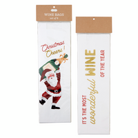 Cheers Christmas Paper Wine Bag Set by Mudpie--Lemons and Limes Boutique