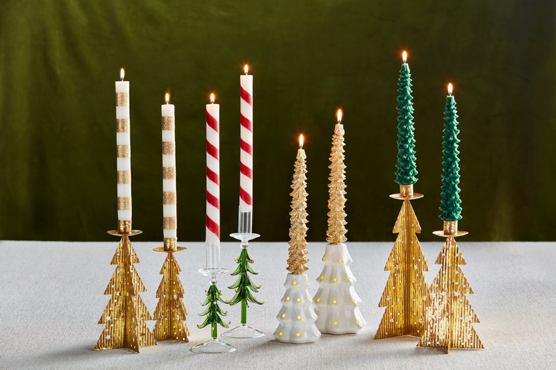 Tree & Stripe Taper Candles--Lemons and Limes Boutique